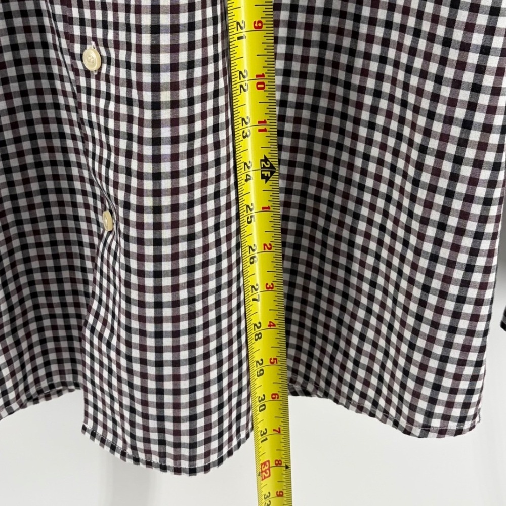 Dockers XL Button Down Shirt Mens Checkered Black/White/Burgundy Long Sleeve - Picture 7 of 8